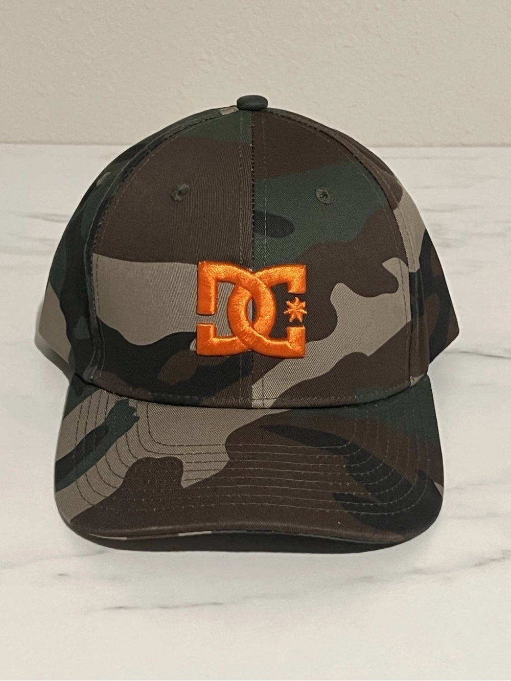 DC SHOES Camo Orange Snapback Adjustable Hat Cap Mens One Size Surf Skate NWT